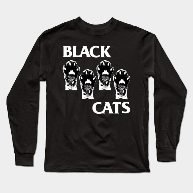 Black Cats - Black Flag parody Long Sleeve T-Shirt by Vortexspace